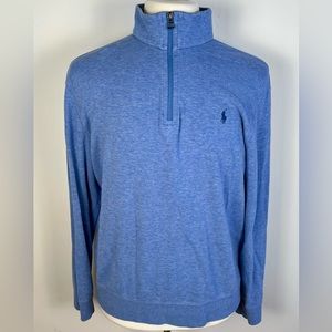 Ralph Lauren Polo Mens Blue 1/4 Zip Pullover Top Sweater - Size Large